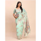 Stylish Women's Linen Cotton Printed Saree With Blouse Piece