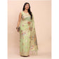 Stylish Women's Linen Cotton Printed Saree With Blouse Piece