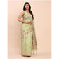 Stylish Women's Linen Cotton Printed Saree With Blouse Piece