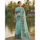 Partywear Women's Linen Cotton Printed Saree With Blouse Piece