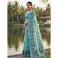 Partywear Women's Linen Cotton Printed Saree With Blouse Piece