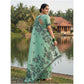 Partywear Women's Linen Cotton Printed Saree With Blouse Piece