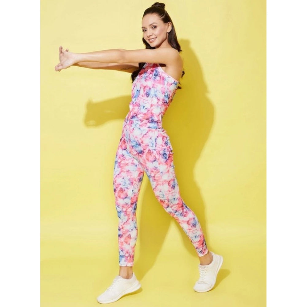 Fancy Women's Polyester Lycra Printed Sleeveless Active Wear