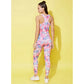 Fancy Women's Polyester Lycra Printed Sleeveless Active Wear
