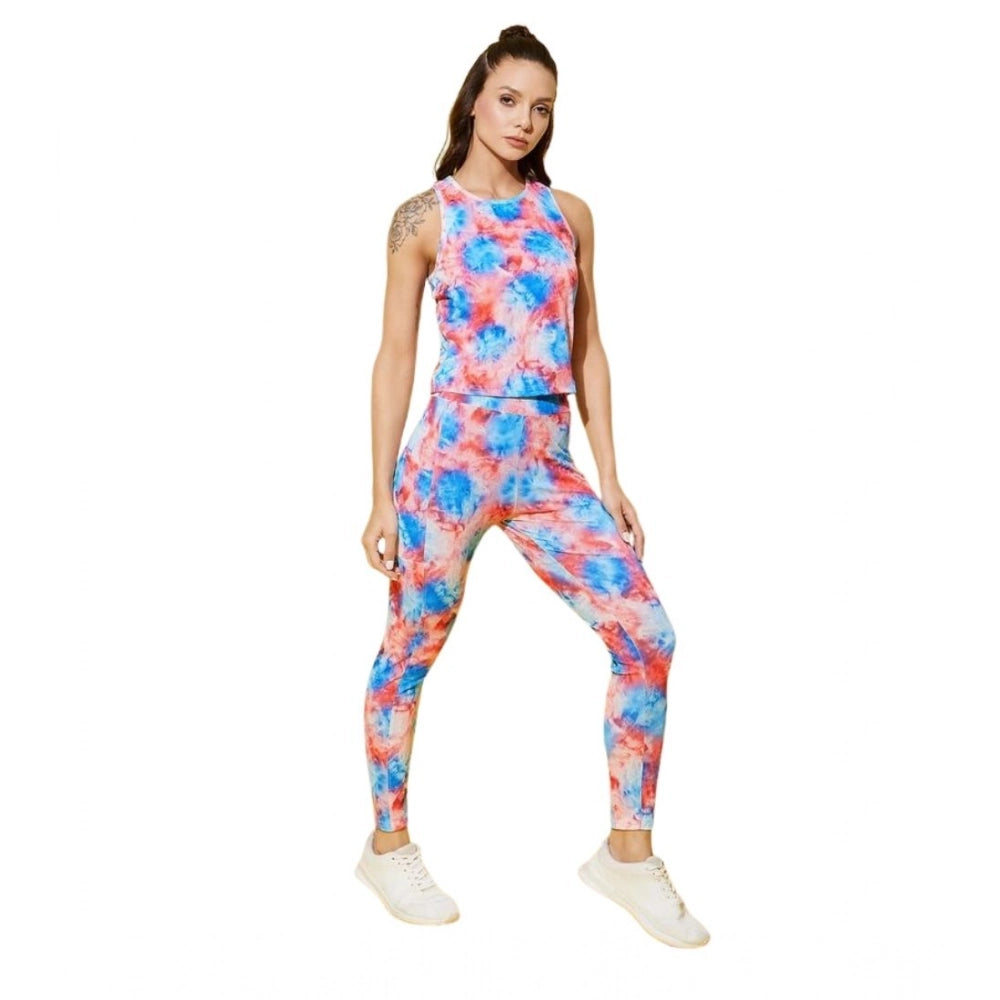 Fancy Women's Polyester Lycra Printed Sleeveless Active Wear