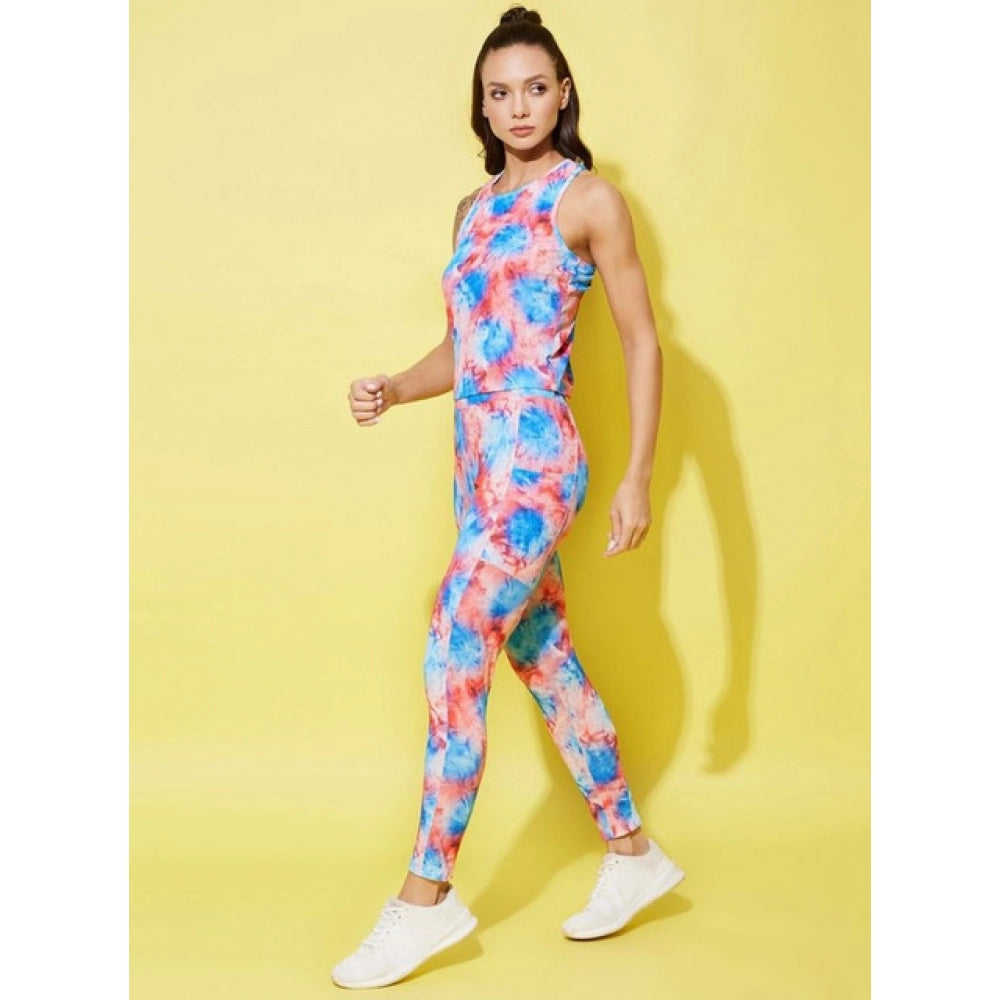 Fancy Women's Polyester Lycra Printed Sleeveless Active Wear