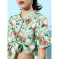 Elegant Women's Polyester Floral Short Sleeve Co-Ord Set