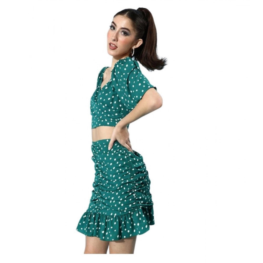 Voguish Women's Polyester Floral Short Sleeve Co-Ord Set