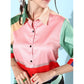 Voguish Women's Satin Colour Block Long Sleeves Co-Ord Set
