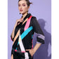 Voguish Women's Satin Colour Block Long Sleeves Co-Ord Set
