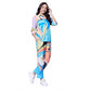 Fancy Women's Polyester Colour Blocking 3-4th Sleeve Co-Ord Set