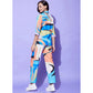 Fancy Women's Polyester Colour Blocking 3-4th Sleeve Co-Ord Set