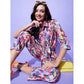Fancy Women's Polyester Floral 3-4th Sleeve Co-Ord Set