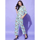 Fancy Women's Polyester Floral 3-4th Sleeve Co-Ord Set