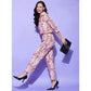 Fancy Women's Polyester Floral 3-4th Sleeve Co-Ord Set