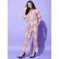 Fancy Women's Polyester Floral 3-4th Sleeve Co-Ord Set