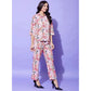 Fancy Women's Polyester Floral 3-4th Sleeve Co-Ord Set