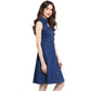 Gorgeous Women's Denim Solid Sleeveless Dress