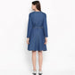 Voguish Women's Denim Washed Regular Sleeves Dress