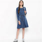 Voguish Women's Denim Washed Regular Sleeves Dress