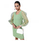 Voguish Women's Organza And Polyester Lycra Solid Long Sleeves Dress