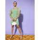 Voguish Women's Organza And Polyester Lycra Solid Long Sleeves Dress