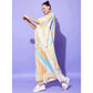 Voguish Women's Satin Colour Blocking Kaftan Dress