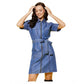 Sizzling Women's Denim Solid Half Sleeve Dress