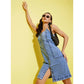 Sizzling Women's Denim Solid Sleeveless Dress
