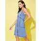 Sizzling Women's Denim Solid Sleeveless Dress
