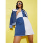 Ravishing Women's Denim Color Blocking Sleeveless Dress