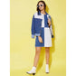 Ravishing Women's Denim Color Blocking Sleeveless Dress