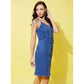 Sizzling Women's Denim Washed Shoulder Straps Dress
