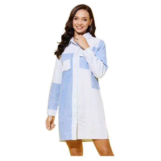 Sizzling Women's Denim Solid Long Sleeves Dress