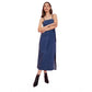 Sizzling Women's Denim Solid Shoulder Straps Dress