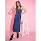 Sizzling Women's Denim Solid Shoulder Straps Dress