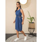 Sizzling Women's Denim Solid Sleeveless Dress