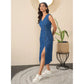 Sizzling Women's Denim Solid Sleeveless Dress