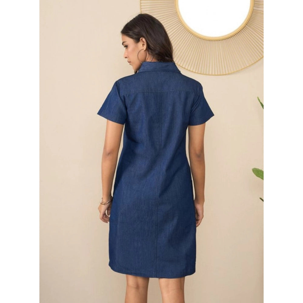 Sizzling Women's Denim Solid Sleeveless Dress