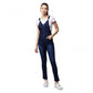 Amazing Women's Denim Lycra Solid Buttoned Dungaree