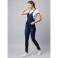 Amazing Women's Denim Lycra Solid Buttoned Dungaree