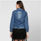Lovely Women's Denim Washed Long Sleeves Jacket