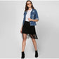 Lovely Women's Denim Washed Long Sleeves Jacket