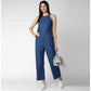Lovely Women's Denim Solid Sleeveless Jumpsuit