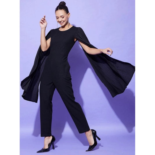 Marvellous Women's Polyeter Solid Cape Sleeve Jumpsuit