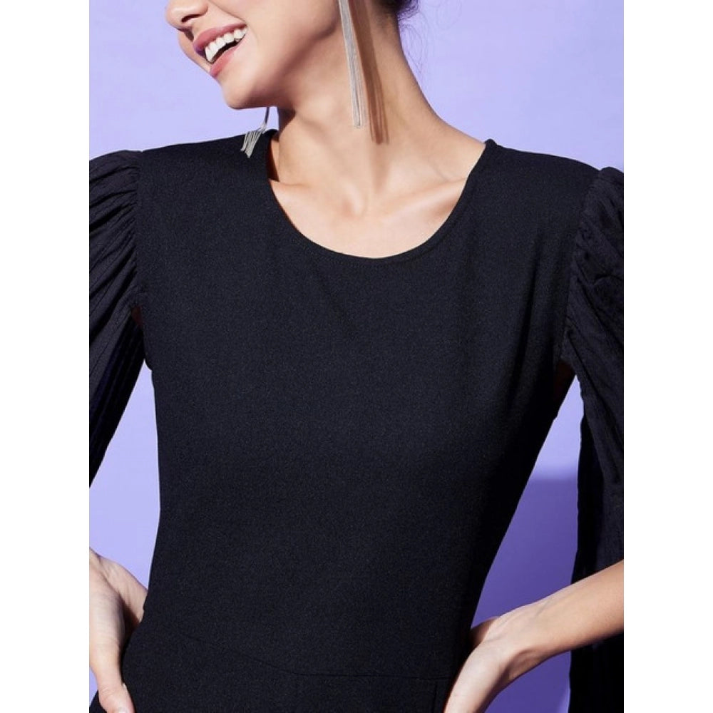 Marvellous Women's Polyeter Solid Cape Sleeve Jumpsuit