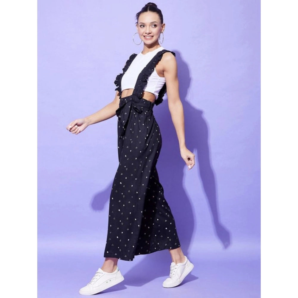 Sizzling Women's Rayon Pinafore Shoulder Straps Jumpsuit