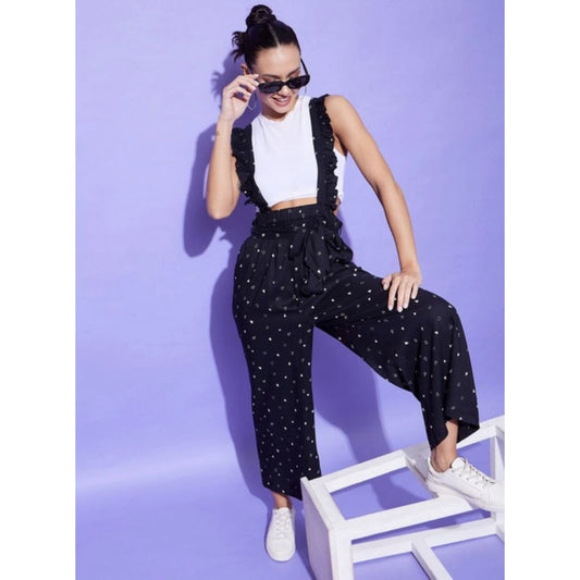 Sizzling Women's Rayon Pinafore Shoulder Straps Jumpsuit