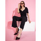 Sizzling Women's Polyester Lycra Solid Puff Sleeve Jumpsuit