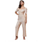 Sizzling Women's Polyester Shimmer Self Design Short Sleeve Jumpsuit
